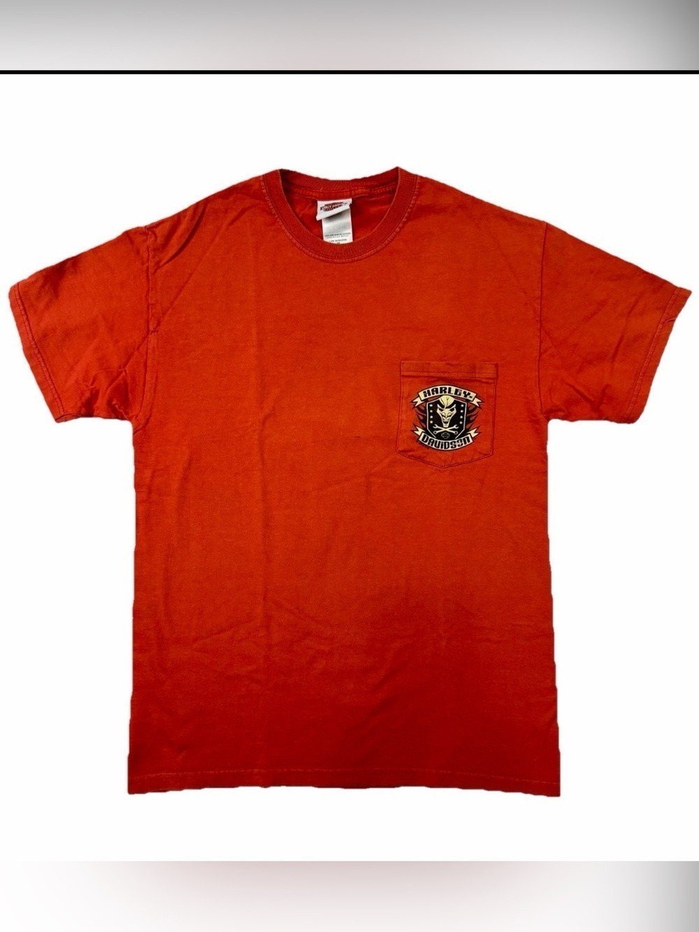 Harley Davidson Motorcycles Shirt Sz M Red Classic Skull Temecula California